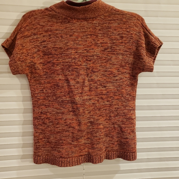 Christopher & Banks Womens Medium Petite Short Sleeve Belted Cardigan multicolor - Picture 2 of 7